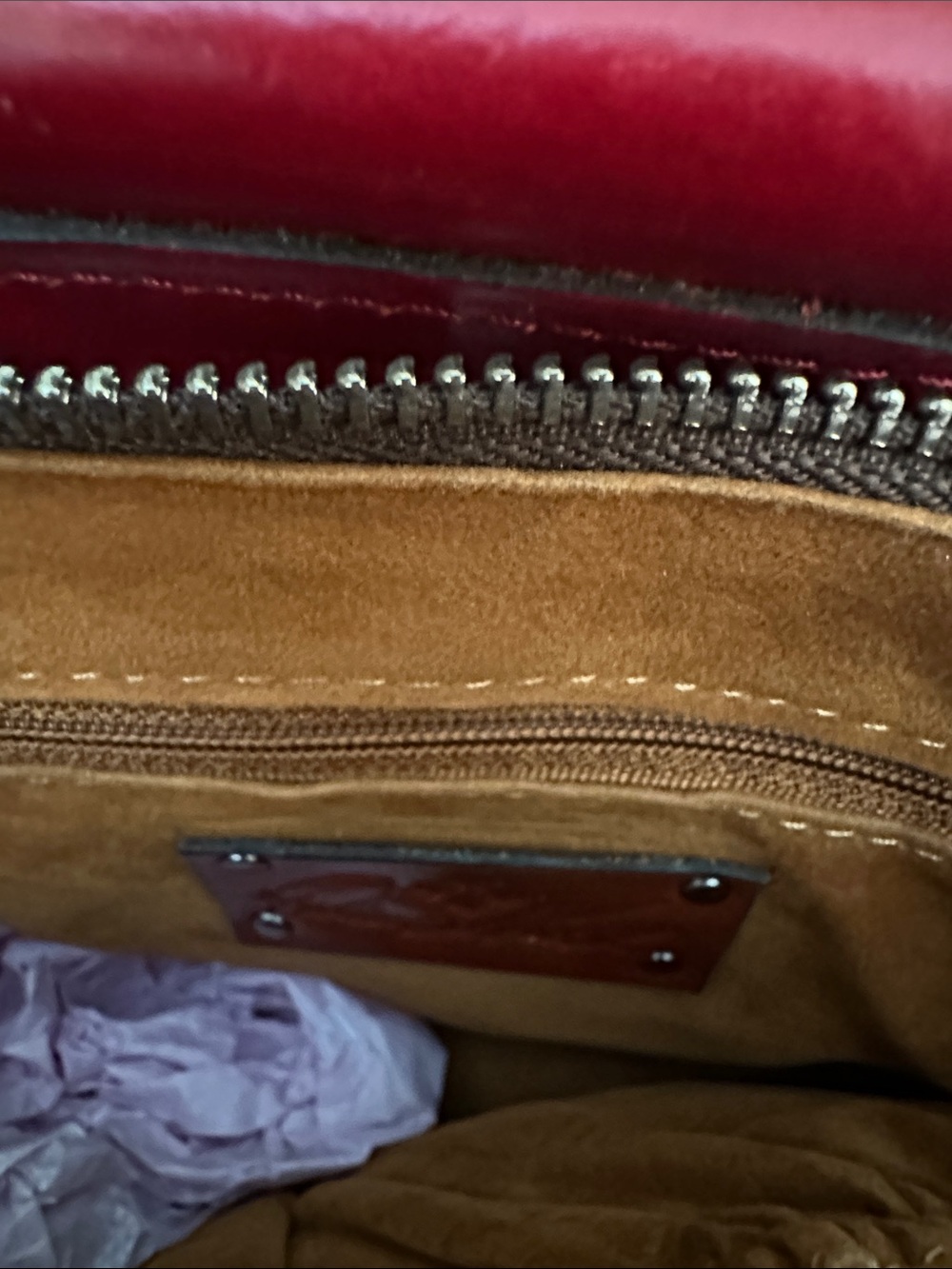 Patricia Nash Women's Red Leather Shoulder Bag - - Picture 9 of 11